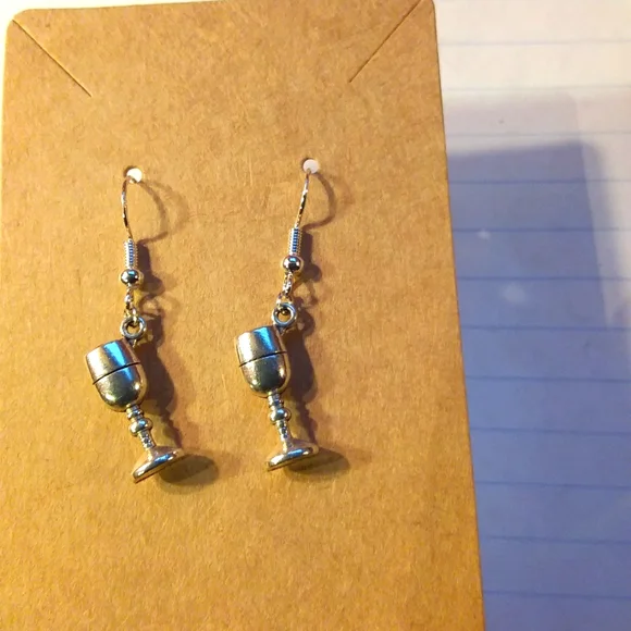 Wine Glass Earrings - Picture 1 of 2